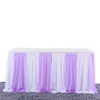 Jupe de table Jupe de table fête de mariage Tutu Tulle vaisselle nappe rayures variable bébé douche enfants fête d'anniversaire décor table plinthe 231216