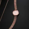 Montres femme Mode or Rose femme montre de luxe en acier inoxydable dames montres petit cadran élégant femme Quartz Bracelet montre-Bracelet relojL231216
