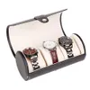 Lintimes New Black Color 3 Slot Watch Box Travel Case Rolf Roll Jewelry Storage Collector Organizer2314