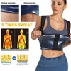 Taille Tummy Shaper Femmes Sauna Shaper Gilet Thermo Sweat Shapewear Débardeur Minceur Gilet Taille Formateur Corset Gym Fitness Entraînement Zipper Chemise 231215