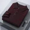 Mens Sweaters Pullover Sweater Polo Neck 100% Mink Cashmere Knitted Casual Loose Large Size Long Sleeve 23 Winter Korean Version 231216