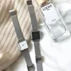 Women Fashion Square Watches Minimalist Ladies Quartz Wrsitwatches Ulzzang Gold Silver Stainless Strap Clock 220195n