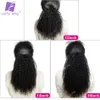 Perruques synthétiques queue de cheval brossée cheveux humains africain torsadé bouclés réel brésilien Remi clip 1226 pouces 70120G Luffy 231215