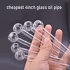 Precio de fábrica 4 pulgadas 10 cm de espesor Pyrex Glass Oil Burner Pipe Prueba clara Tubo de paja Quemadores Bubbler Pipas para fumar para Bongs de agua El mejor regalo para fumadores