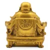 Apertura de estatua de Maitreya de cobre puro, decoración, silla de dragón, Ping An Buddha, oficina de riqueza de la suerte, artesanía de la ciudad 2426