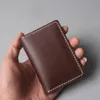 Card Holders Designer Minimalist Genuine Leather Holder Id Bus Wallet Handmade Case266K