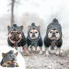 Outros suprimentos para cães NONOR Inverno Quente Chapéus para Cães À Prova de Vento Tricô Francês Bulldog Chapéu para Cães Chihuahua Chapéu Fofo Bola Filhote de Cachorro Acessórios Pet Hat 231216