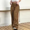 Pantalons pour femmes Baggy Cargo Streetwear Hip Hop Joggers pantalons de survêtement cordon décontracté lâche taille basse solide tissé