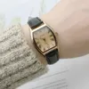 Inne zegarki retro brązowe cechy kobiety małe damskie zegarek zegarek skórzany bransoletka zegarek moda marka żeńska envo gratis 231216