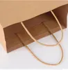 wholesale Brown Kraft Shopping Bags Paper Bag with Handles Gift Bags Packaging Recyclable Reusable Kraft Bags Wedding Pouches