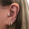 Brincos de garanhão S925 prata esterlina triângulo geométrico diamante cor piercing para mulheres vintage mini moda jóias