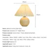 Novelty Items PHYVAL Korean Pleated Table Lamp Ceramicrattan Table Lamp For Living Room Home Decoration Tricolor LED Bulb Vintage Bedside Lamp 231216