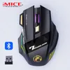 Möss Imice Fire Button Bluetooth uppladdningsbar trådlös musdator RGB 3200 Ergonomisk spel Mause Optisk USB för bärbar dator PC