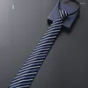 Bow Ties zamek błyskawiczny dla mężczyzn 48 8 cm leniwy biznes formalny sukienka zużycie paska w kratę druk szyja jacquard krawat akcesoria