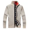 Herrtröjor Autumn Winter Warm Zipper Cardigan Man Casual Knitwear Sweatercoat Male Clothe 231216