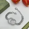 Sparkly Rhinestone Letter Bracelet Tiger Head Adjustable Chain Bracelet Gift for Love Fashion Jewelry