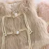 Jackets Kids Girls Faux Fur Vest Pearl Winter Warm Coats Children Sleeveless Waistcoat Baby Outerwear Toddler Infant Jacket XMP557 231216