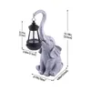 Objets décoratifs Figurines 15 pouces Statue de cour d'éléphant solaire Décor de jardin blanc pour les espaces extérieurs Ornements et statues de pelouse d'anniversaire de mamans 231216