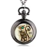 Pocket Watches Bronze Vintage Steampunk Cat Locket Necklace Watch Pendant Gift 231216