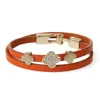 Charm Bracelets Bracelet female t family leather simple snowflake crystal cowhide clavicle chain jewelry 2024 DESIGNERS