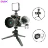 Halter SANYK Handy-Stabilisator Antishake Handheld Vlogging Kit Fotografie Stativ mit Mikrofon LED-Licht für Videoaufnahmen