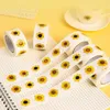 Gift Wrap 100-500PCS Sunflowers Stickers Packaging Roll Home Made Small Lables For Kids Pack Rolling Pocard Decor