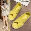 Sandals Leather Wedge For Women Back Strap Espadrilles Platform Sandles Woman 2023 Summer Thick Bottom Peep Toe Shoes