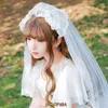 Romans hanayome słodki opaska lolita opaska do włosów panna młoda Wedding Veil Kolor biały czarny