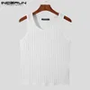 T-shirts voor heren Koreaanse stijl tops 2023 Nieuwe herenmode Gebreide stretchvesten Stijlvolle effen kleur Comfortabele zomertanktops S-5XLL231216