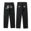 Mens Hip Hop Ropa Dog Print Baggy Jeans Black Denim Pants 2023 Hot New Punk Rock Gothic Wide Leg Trousers Streetwear