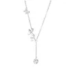 Catene Gh0202C Collana con frange a farfalla in argento sterling Piccolo fiore