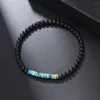 Charme pulseiras Instagram estilo colorido frisado turquesa tigre olho pedra homens pulseira nicho design versátil casal feminino