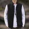 Gilet da uomo stile cinese gilet taglie forti per abbigliamento da uomo vintage casual senza maniche allentato nero vestito di linguetta primavera autunno cappotti giacca maschile 231216