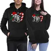 Men's Hoodies Sweatshirts Couples Sweatshirt Christmas Hats and Candy Graphic Men Loose Hoody Sweater Women Long Sleeve Print Clothes