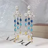 Boucles d'oreilles pendantes SENYU tendance couleur longue gland boucle d'oreille beaux nuages conception de perles charme exquis mariage Dubaï mariée anniversaire bijoux