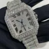 Orologio con diamanti di prova superato di lusso, orologi meccanici in moissanite da polso da uomo in nastro 925