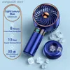 Electric Fans 5000mAh Air Conditioner Fan Handheld Mini Fan USB Hand Hold Small Pocket Fan with Data Disply Table Stand Home Portable Fan T231216