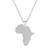 Hänge halsband cxwind rostfritt stål afrika karta halsband charm geometrisk för kvinnor flicka chocker afrikanska land smycken