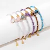 Charm Armbanden Natuurlijke 3mm Facet Ronde Apatiet Steen Armband Waterdruppelvorm Hanger Voor Vrouwen Mannen Bangle Sieraden Geschenken