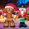 Christmas Decorations Glowing Inflatable Gingerbread Man LED Xmas Blow Up Yard Ornament For Outdoor Indoor Party Garden Decoration 231216