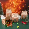 Christmas Decorations 5/10pcs Gift Bags Cookie Candy Food Packaging Boxes For Tree Pendant Year Party Decor Packing Supplies