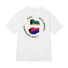 24SS 무패 5 바 둥근 목 짧은 소매 3 차원 화려한 편지 남성과 여성 애호가 느슨한 티셔츠 패션