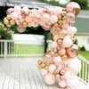 Autres fournitures de fête d'événement 115pcs doublé crème pêche ballons guirlande arc décoration de mariage doublé abricot blanc rose or ballon décor de fête d'anniversaire 231215