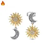 Ohrstecker 2023 Verkauf 925 Silber Kreative Gänseblümchen Glänzende Sonne Mond Damen Perle Logo Mode Hohe Qualität Charme Schmuck