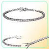 Zircon 4mm Men Tennis bracelet Solid 925 Sterling Silver tennis chains Mens Hiphop Tide Bracelets 75 inch silver Jewelry Gifts6595559