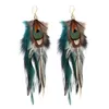 dangle earrings lureme bohemian style multicolor pheasant feathers for women girls light feather drop errings（er006405-8）