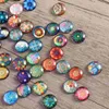 Lagringsflaskor 200 st 14mm glas mandala cabochons färgglada tryckta runda kupol charm hänge po smycken gör plattor för damer