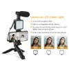 Supports Kit vidéo professionnel pour Smartphone, Microphone, lumière LED, support de trépied pour photographie de vlogging en direct, accessoires de cinéaste YouTube
