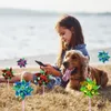 Trädgårdsdekorationer 50st Pinwheel Yard Planter Colorful Windmill Stakes Decoracion Kids Toy Outdoor Decor Rainbow Pinwheels Home 231216