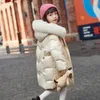 Piumino Piumino d'anatra bianco per ragazze Parka invernale Tuta da neve Collo in pelliccia Cappotto lungo per bambini 5-14 anni Abbigliamento per bambini TZ277 231215